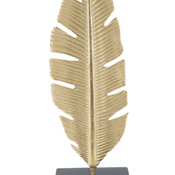 Scultura Foglia C/Porta Candela Glam Cm 10X10X30
