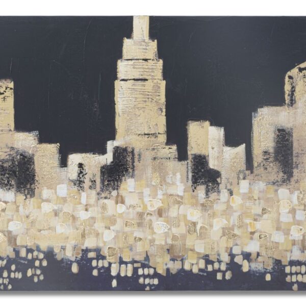 Dipinto Su Tela Golden City Cm 150X3,8X70