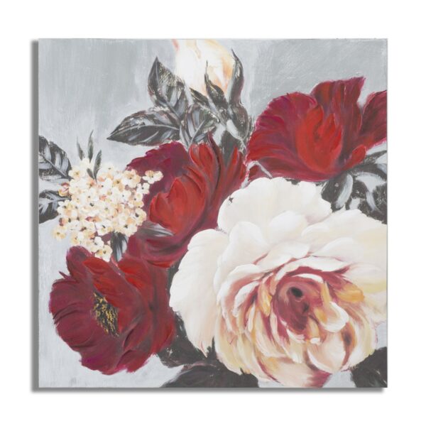 Dipinto Su Tela Red Flower Square Cm 90X3,7X90