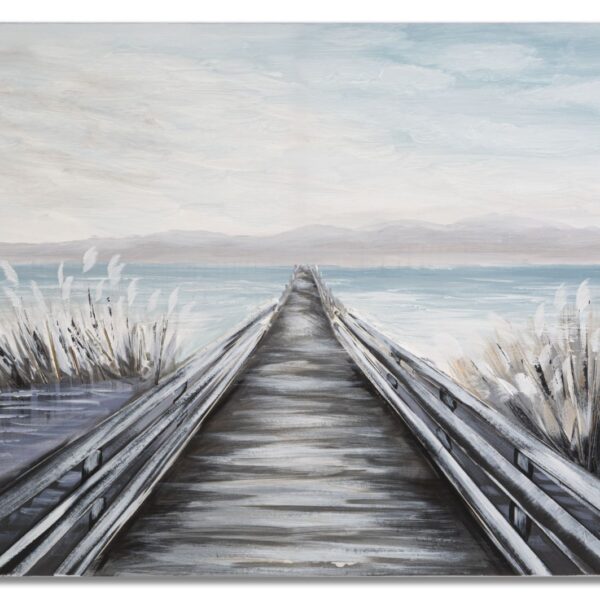 Dipinto Su Tela Pontile Cm 120X3,8X80