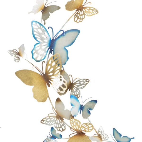 Pannello Da Muro Butterflies Oro/Celeste C Cm 59,5X4X111,5