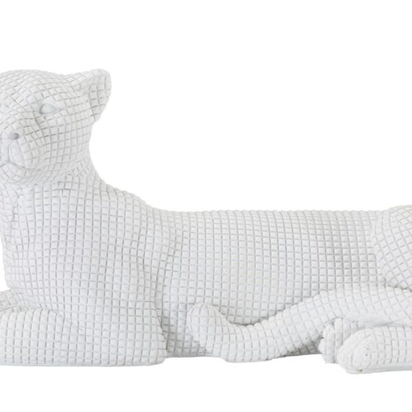 Leopardo Sdraiato Bianco Cm 38X12,5X15,3