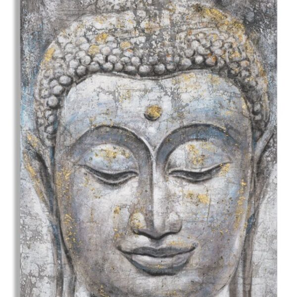 Dipinto Su Tela Face Buddha Light -A- Cm 80X3X120