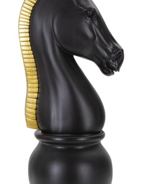 Cavallo Nero e Oro Cm Ø 18,5X50