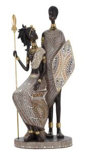 Masai Tribal famiglia cm16,5X11,5X38