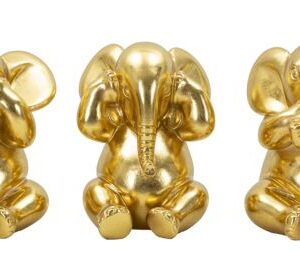 Elefante non vedo/ non sento/ non parlo set3 pz cm Ø 15,5X20,5