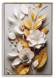 Dipinto su tela laccato Flora c/cornice cm 42X3,5X62