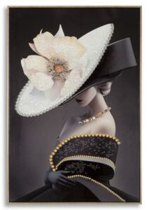 Dipinto su tela laccato Wien Hat -B- c/cornice cm 62X4X92