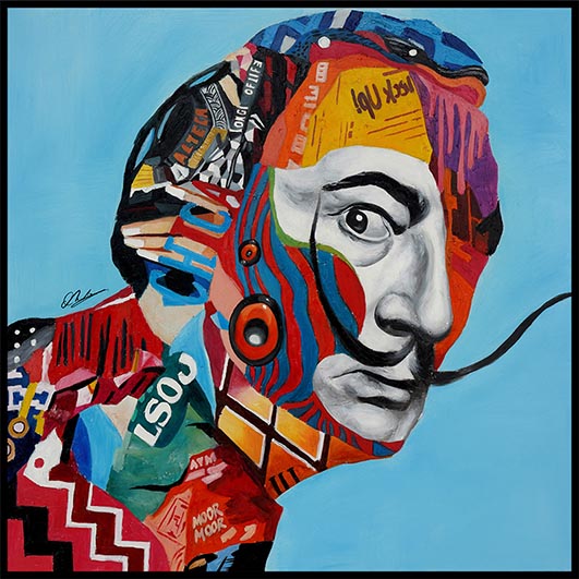 Quadro Dalì in tela con cornice 100x100cm