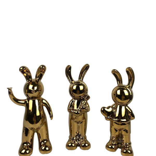 Scultura ceramica RUBBIT SHINY GOLD