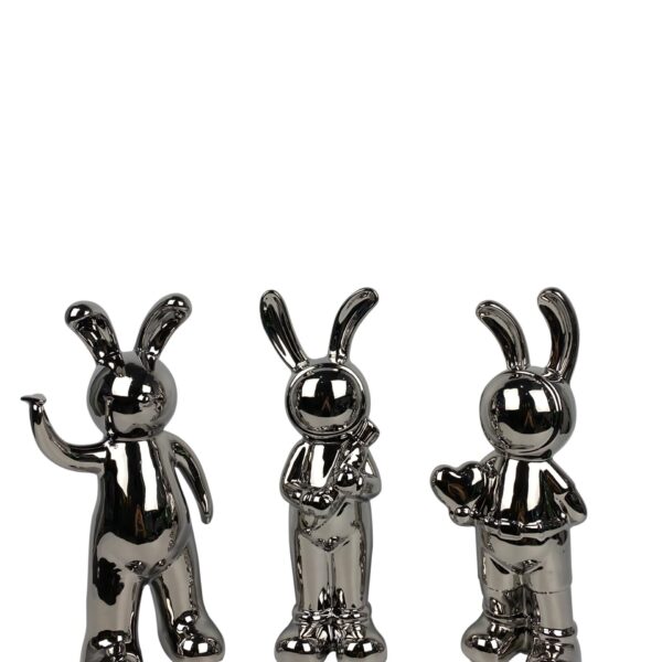 Scultura ceramica RUBBIT SHINY SILVER
