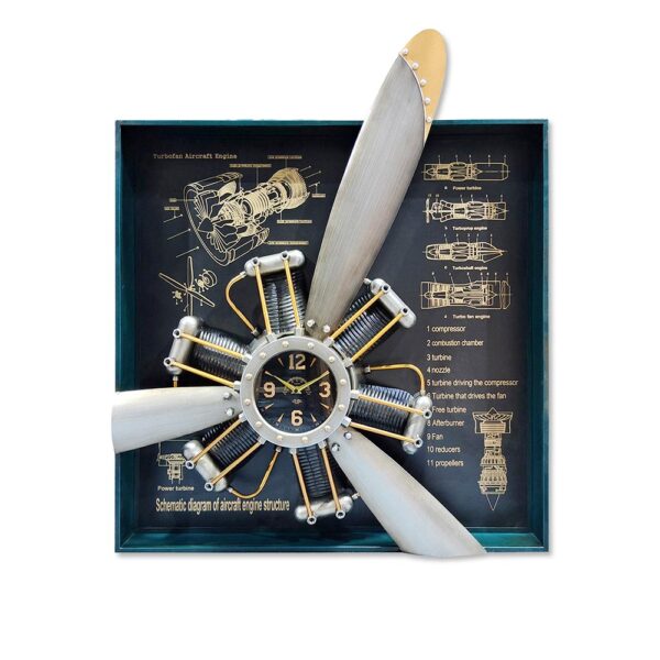 Orologio Aviator Silver 80x96 cm