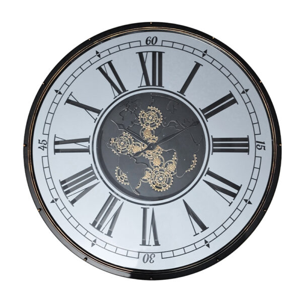 Orologio da parete Mappamondo 120cm con Ingranaggio a vista