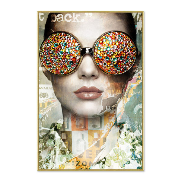 Quadro Vogue W su vetro 80x120 cm