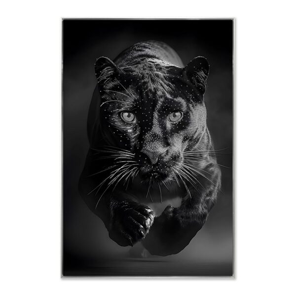 Quadro Pantera Nera su vetro 80x120 cm