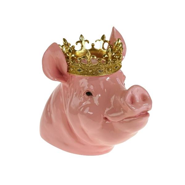 Money bank Pig Porky con corona rosa