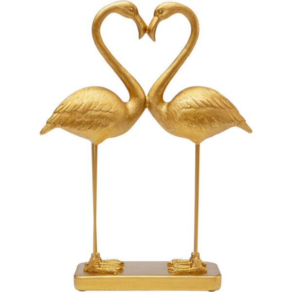 Figura decorativa Flamingo Love oro 39cm