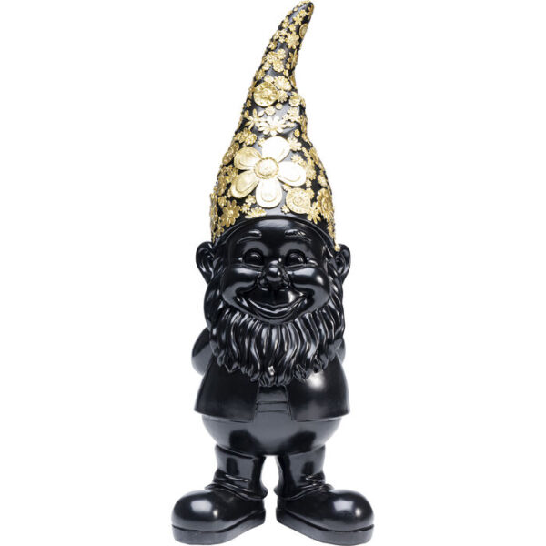 Figura decorativa Gnome Standing nero-oro 61cm
