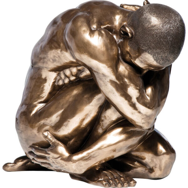 Figura decorativa Nude Man Hug bronzeo 54cm