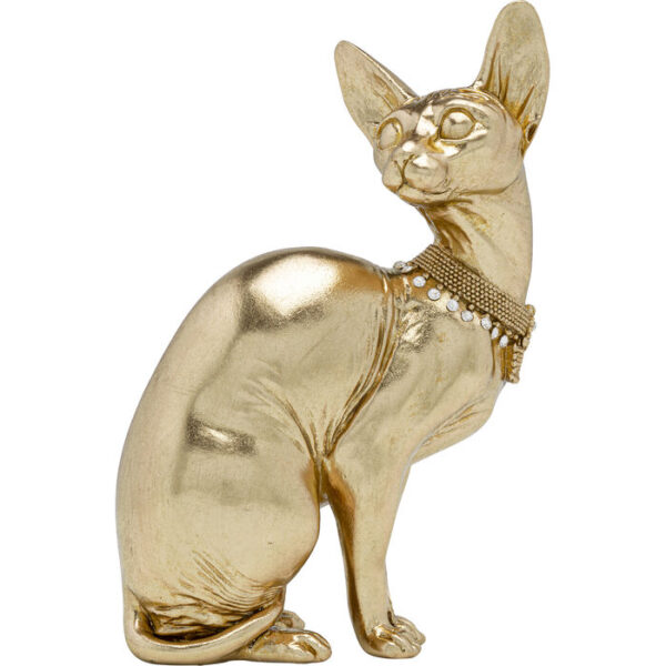 Figura decorativa Sitting Cat Audrey oro 27cm