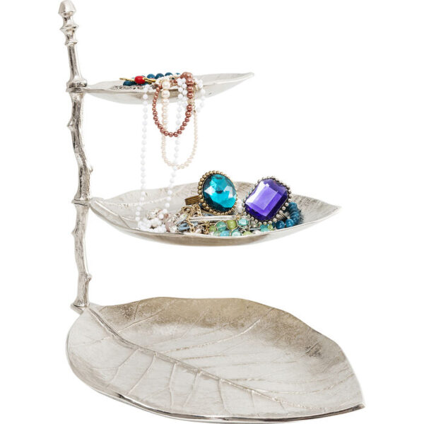 Alzata decorativa Leaf argento