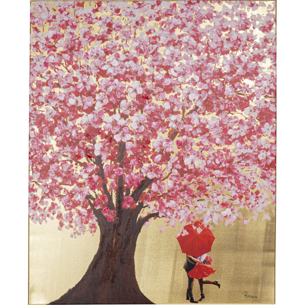 Quadro Touched Flower Couple oro-rosa 80x100cm