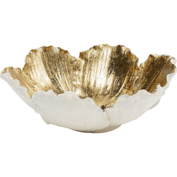 Ciotola decorativa Flower Bloom crema-oro Ø20cm