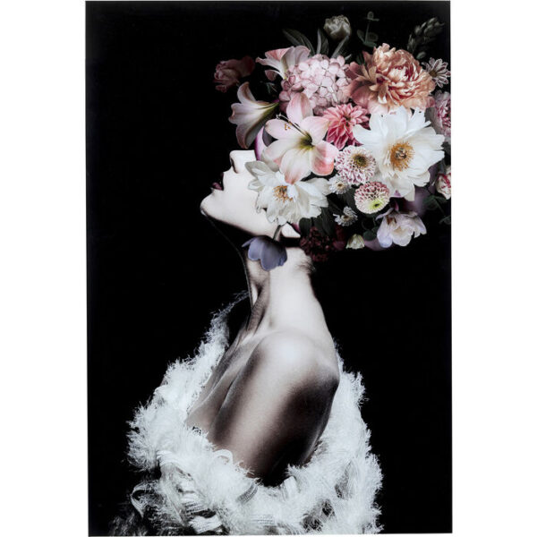 Quadro in vetro Flowery Beauty 80x120cm