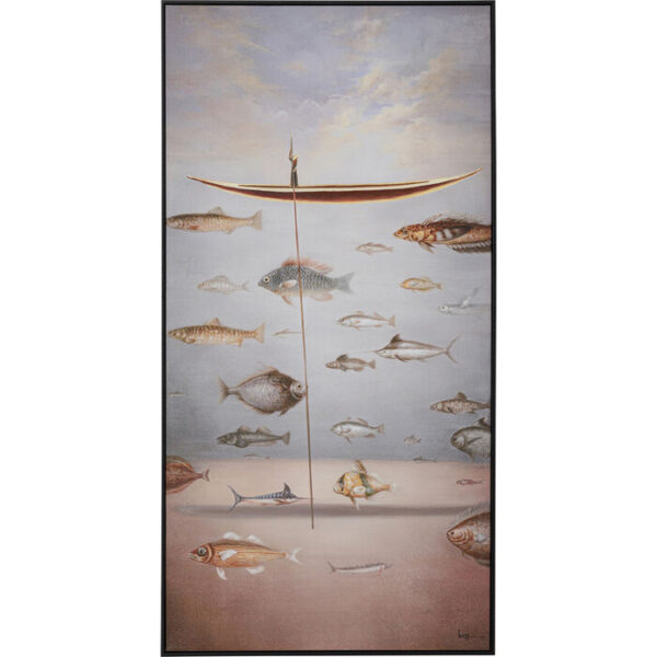 Quadro incorniciato Cloud Fisherman Boat 60x120cm