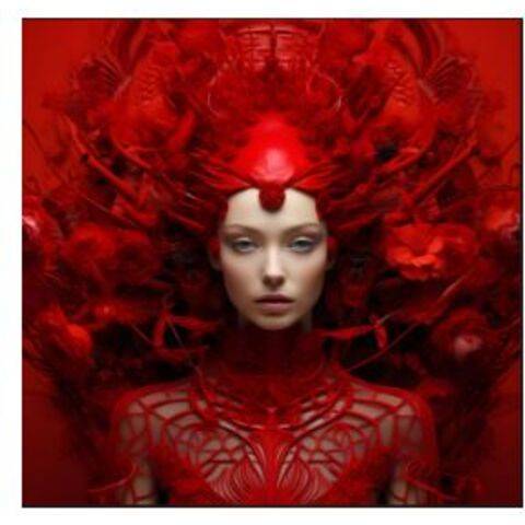 Quadro vetro Muse rosso 120x120cm
