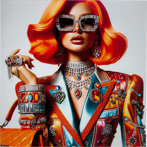Quadro vetro Muse Posh 100x100cm
