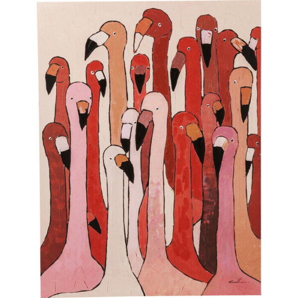 Quadro Touched Flamingo Meeting 90x120cm