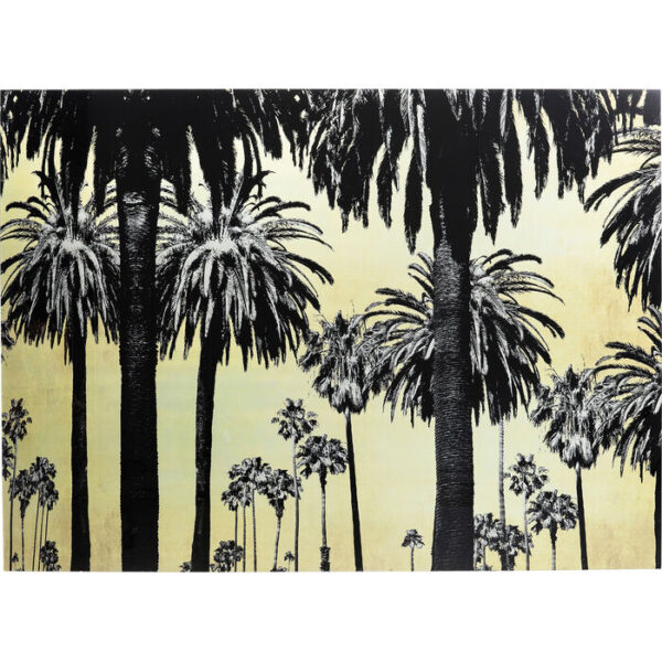 Quadro in vetro Metallic Palms 180x120cm