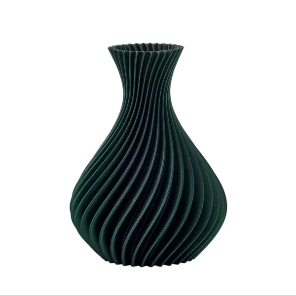 Vaso Spirale Verde Glitter
