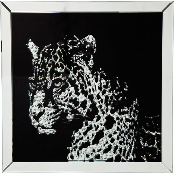 Quadro Frame specchio Leopard 80x80cm
