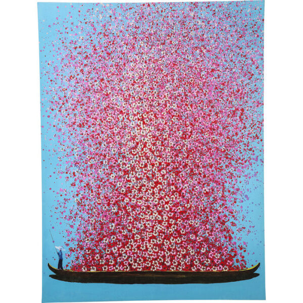 Quadro Touched Flower Boat blu-rosa 120x160