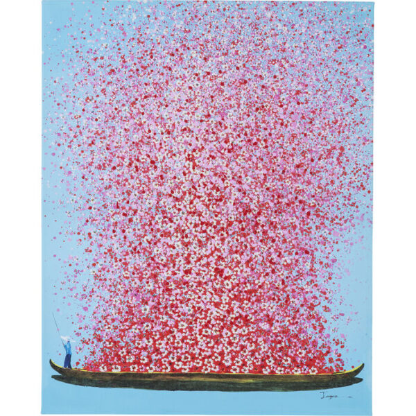 Quadro Touched Flower Boat blu-rosa 80x100