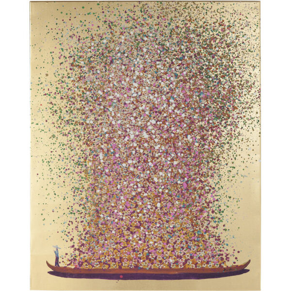 Quadro Touched Flower Boat oro-rosa 120x160cm