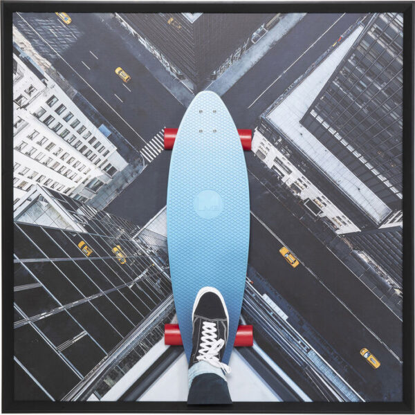 Quadro con cornice Skyline Skater 149x149cm