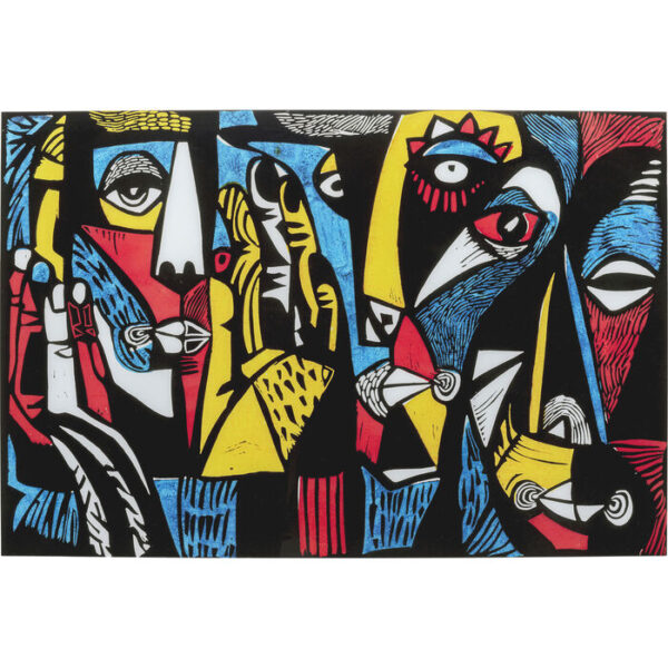 Quadro in vetro Arte Facce 150x100cm