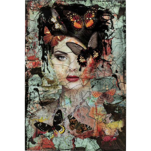 Quadro in vetro Lady Butterfly 100x150cm