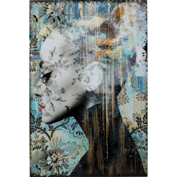 Quadro in vetro Lady Flower 100x150cm