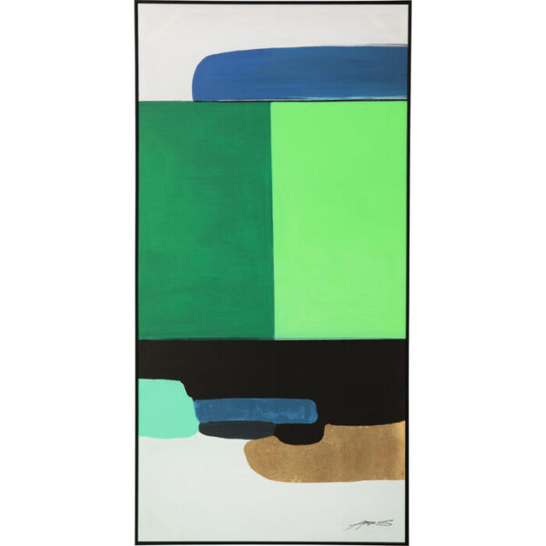 Quadro incorniciato Abstract Shapes verde 73x143