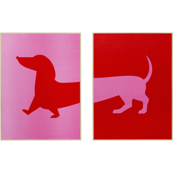Quadro incorniciato Cane Frankie set da 2