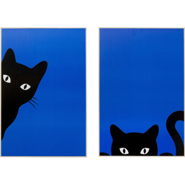 Quadro incorniciato Ciao Gatto set da 2