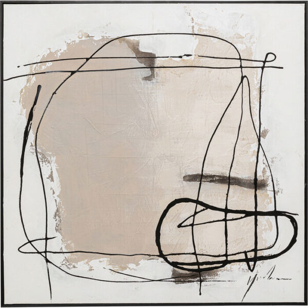 Quadro incorniciato Dust grigio 100x100cm