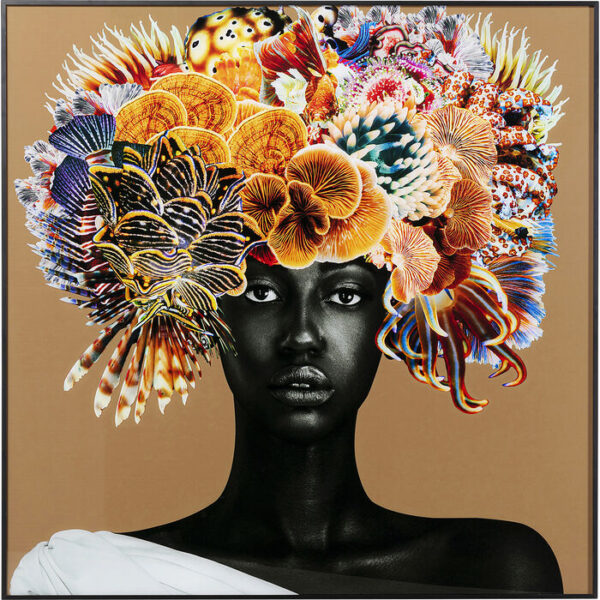 Quadro incorniciato Flower Hair 120x120cm