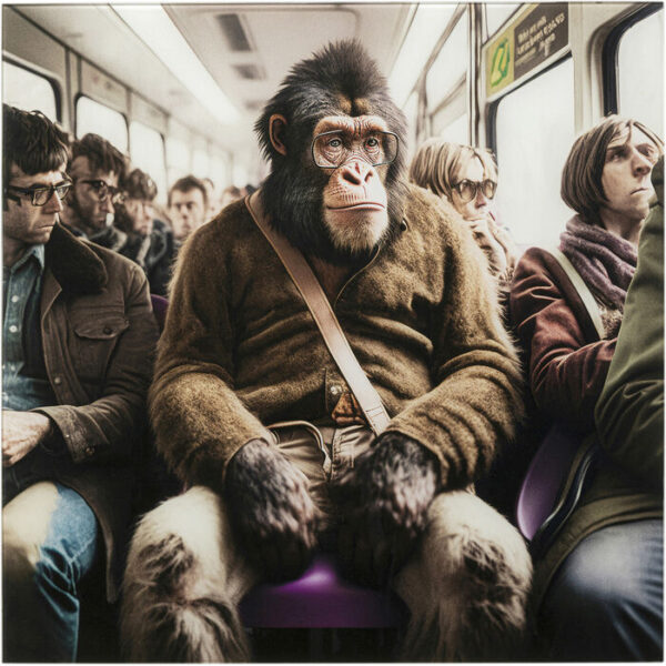 Quadro vetro Commuter Monkey 60x60cm