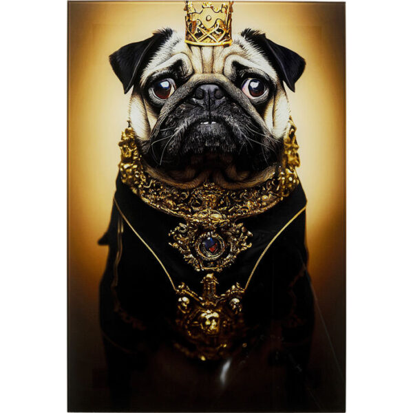 Quadro vetro Prince Pug 40x60cm