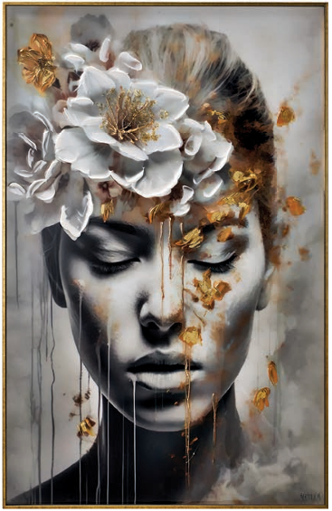 Quadro Woman Flower White